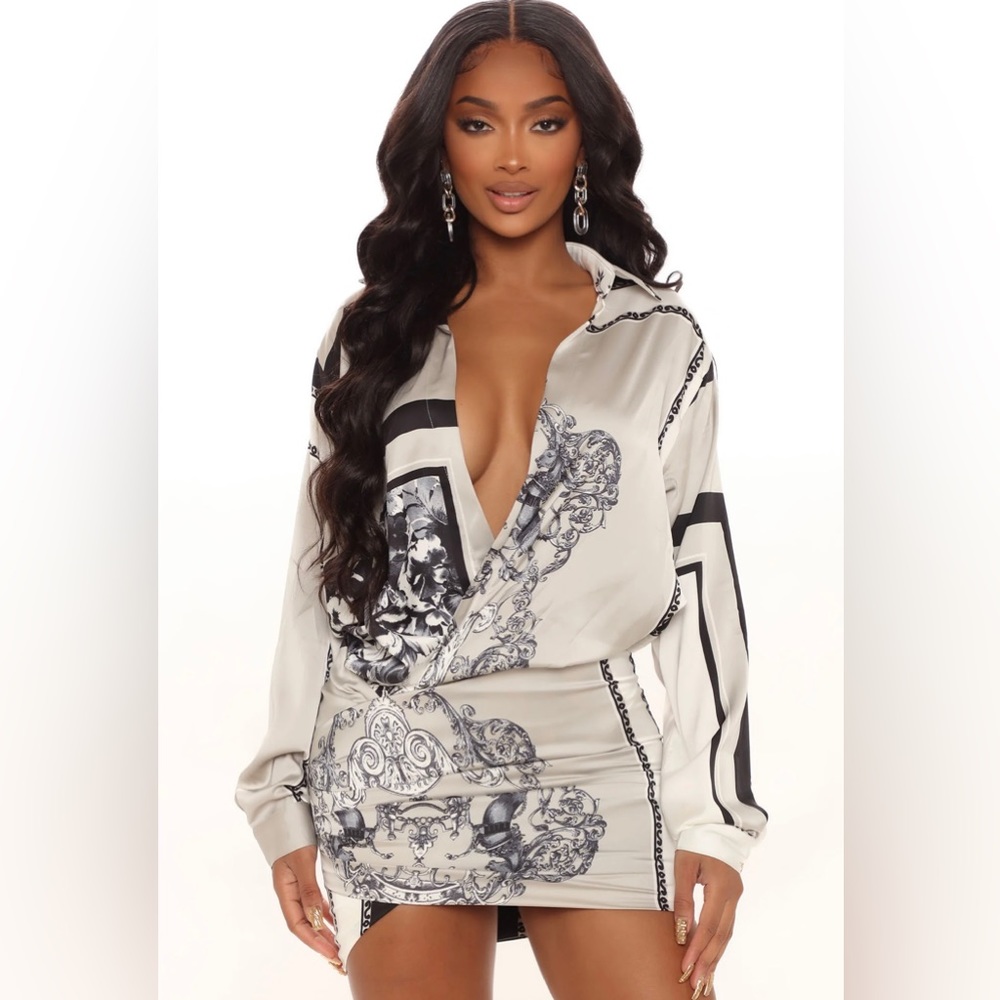 Always Classy Satin Shirt Dress -Fashion Nova